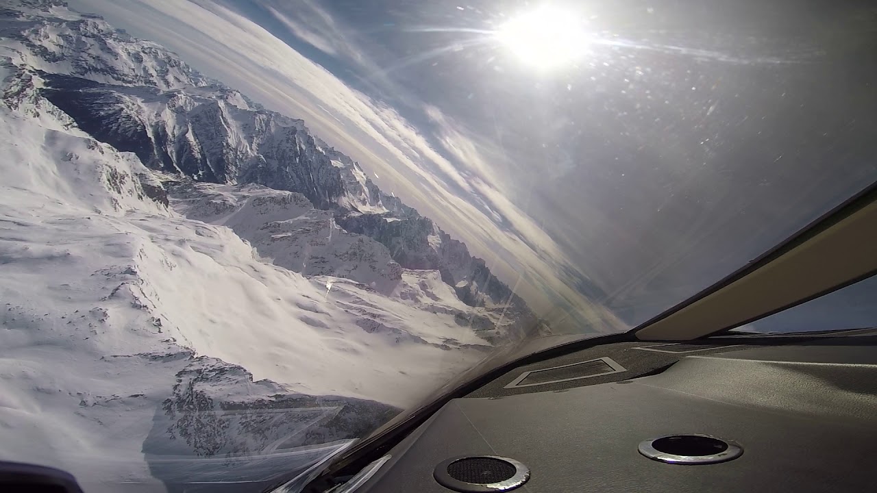 Approach to Samedan, St. Moritz in Switzerland’s Engadin valley LSZS Hawker 900