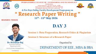 DAY3 // SESSION 2 // Structure of a Research Paper by Dr. Rayappa David Amar Raj