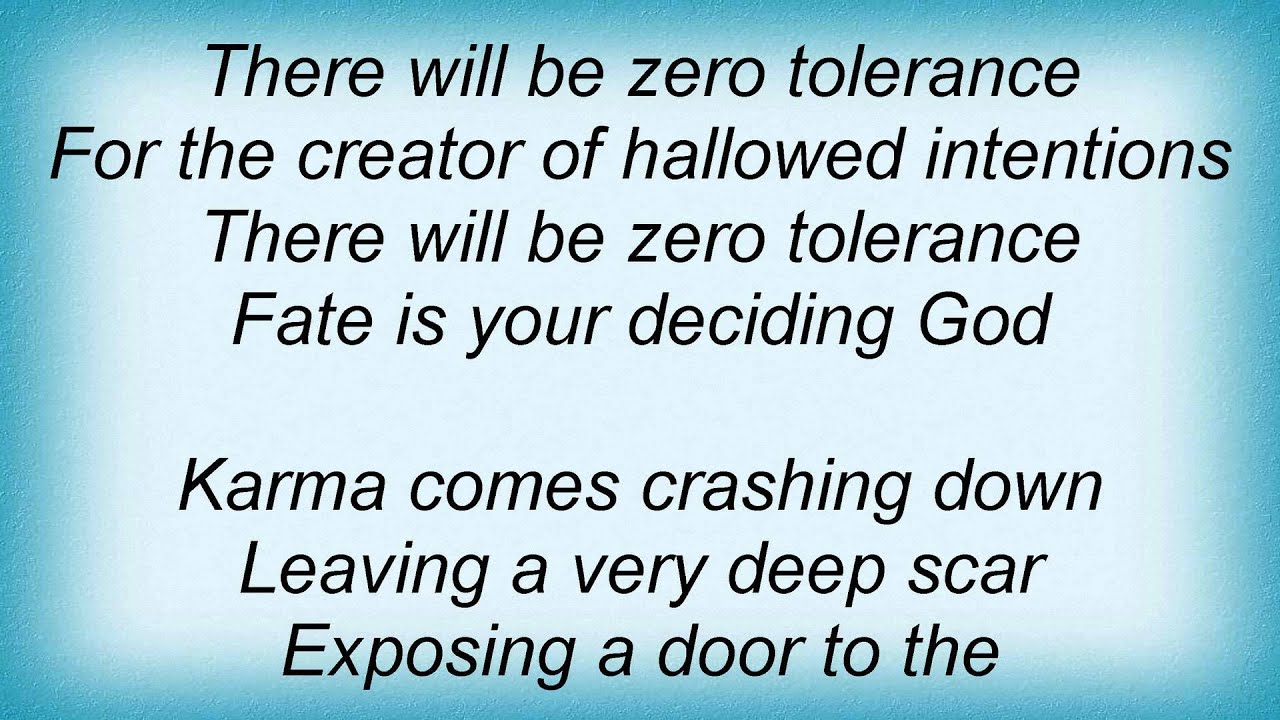 Death Zero Tolerance Lyrics YouTube