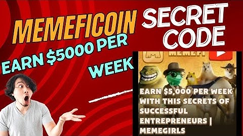 MemeFiCoin Secret Code YouTube Task | Earn $5,000 Per Week | MemeGirls #coachifeanyiuche #memefi
