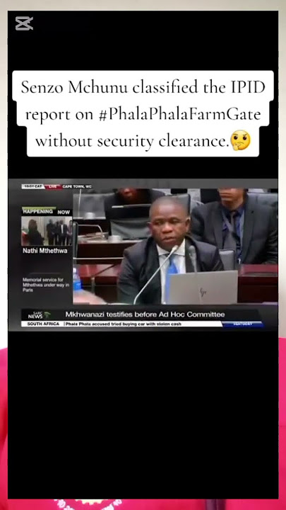 WHY SENZO MCHUNU CLASSIFIED THE PHALA PHALA REPORT WITH A SECURITY CLEARANCE? #senzomchunu #anc