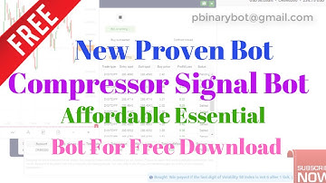Free Deriv.com Bot - Compressor Signal Binary Bot | Unbelievable Bargain Deriv Bot For Free