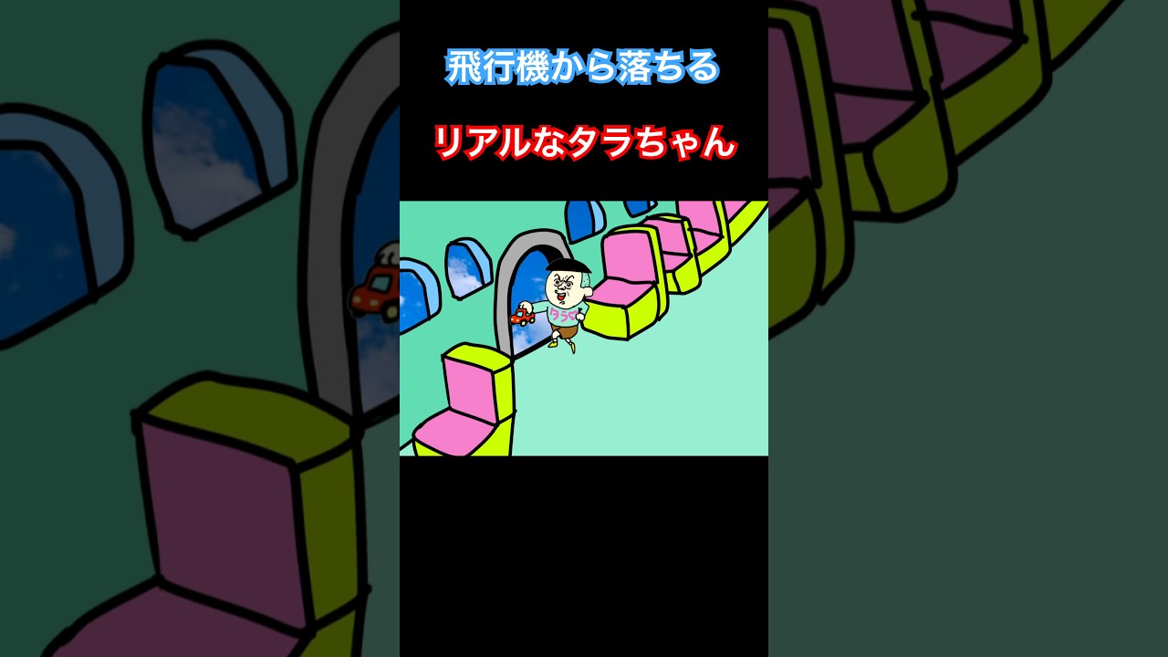 【爆笑】飛行機から落ちるリアルなタラちゃん