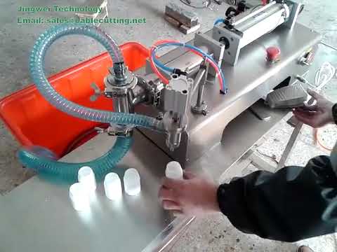 Semi-Automatic Two-Nozzle Piston Pneumatic Liquid Filling Machine for Milk, Oils, Ointment, Honey