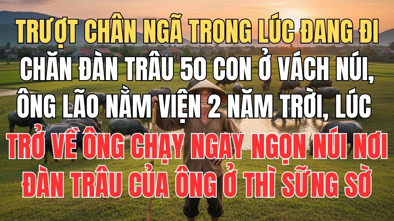 Nằm Viện 2 Năm Để Đàn Trâu Ở Vách Núi, Lúc Trở Lại Ông Lão Hốt Hoảng Khi Thấy Cảnh Tượng Trước Mắt