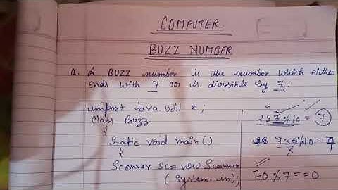 Program to check no is buzz or not.