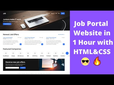 ?One Page Job Portal Landing Page Website Design with HTML&CSS [HTML and CSS Website Design Tutorial
