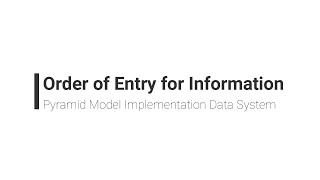 Order of Entry for Information Training - Pyramid Model Implementation Data System