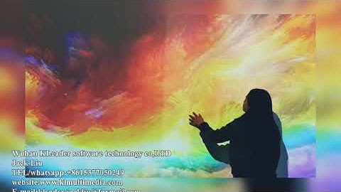 Interactive Fluid art installation projection dynamic digital art 3D wall magic touch wall games