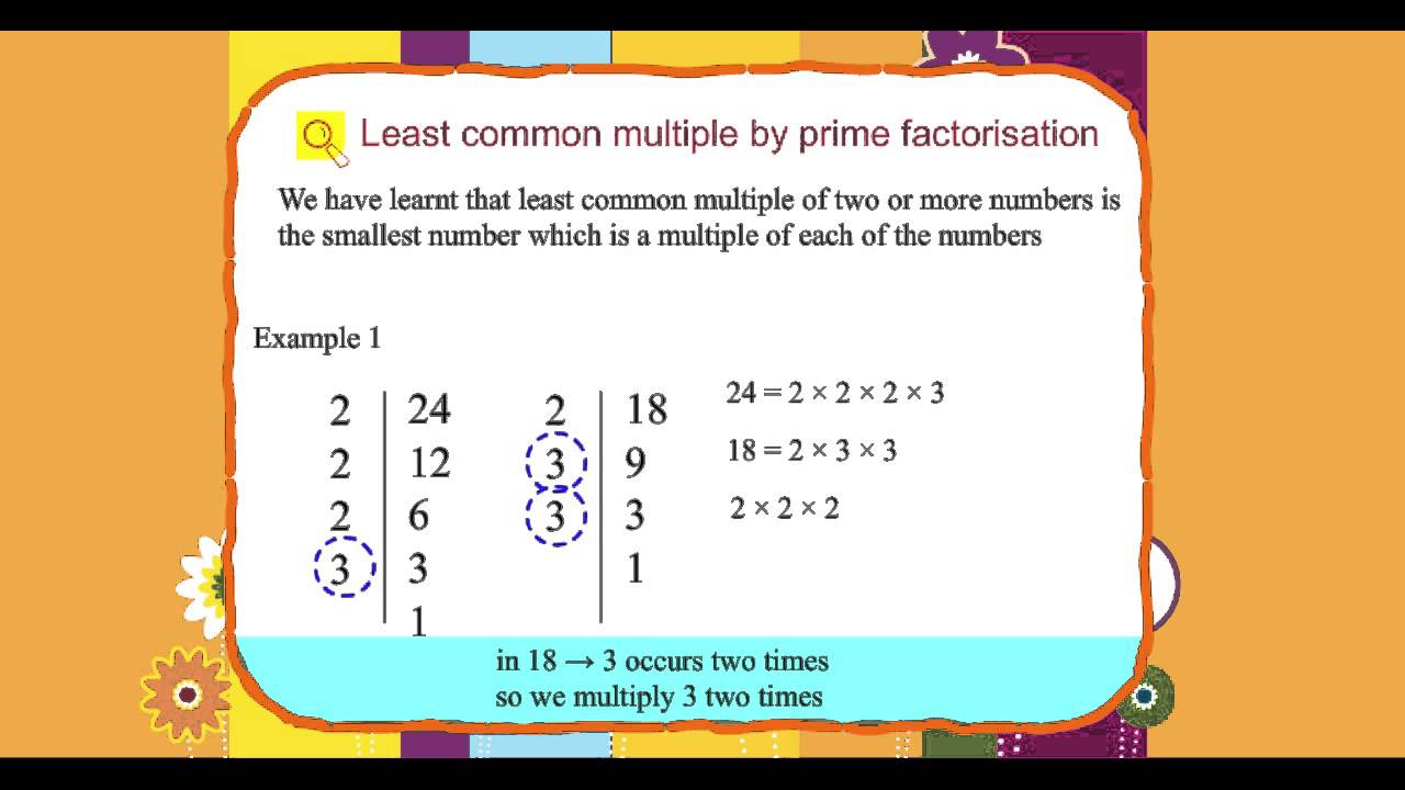 Explore Math Class 4, Unit 06, 06 Least common multiple by prime ...