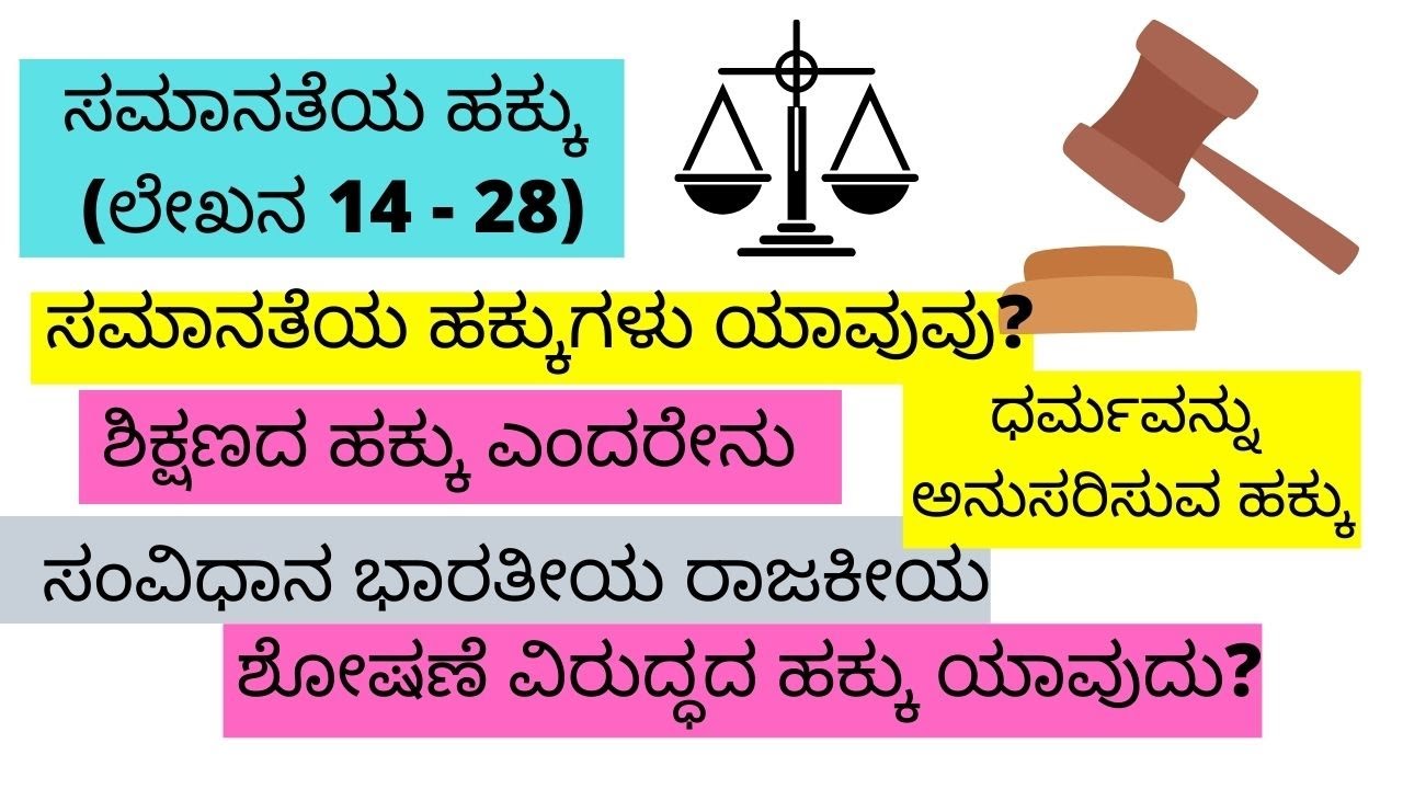 Article 14-18 Right to Equality  ಸಮಾನತೆಯ ಹಕ್ಕು UPSC Civil Services Exam
