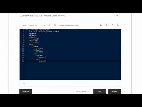 ARRAY FILLING CODECHEF AUGUST LONG CHALLENGE