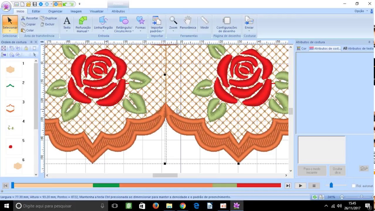 Alinhavo e programando corte na barrinha utilizando pe design