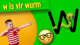 Skryf die letter w in afrikaans & leer die afrikaanse alfabet
