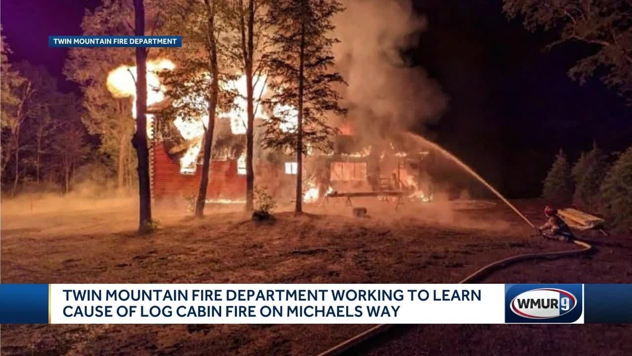 Log cabin home in Twin Mountain total loss after fire - YouTube