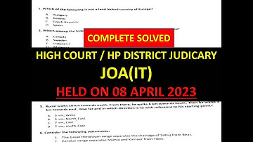HP HIGH COURT JOA (IT) COMPLETE SOLVED PAPER HELD ON 8 APRIL 2023