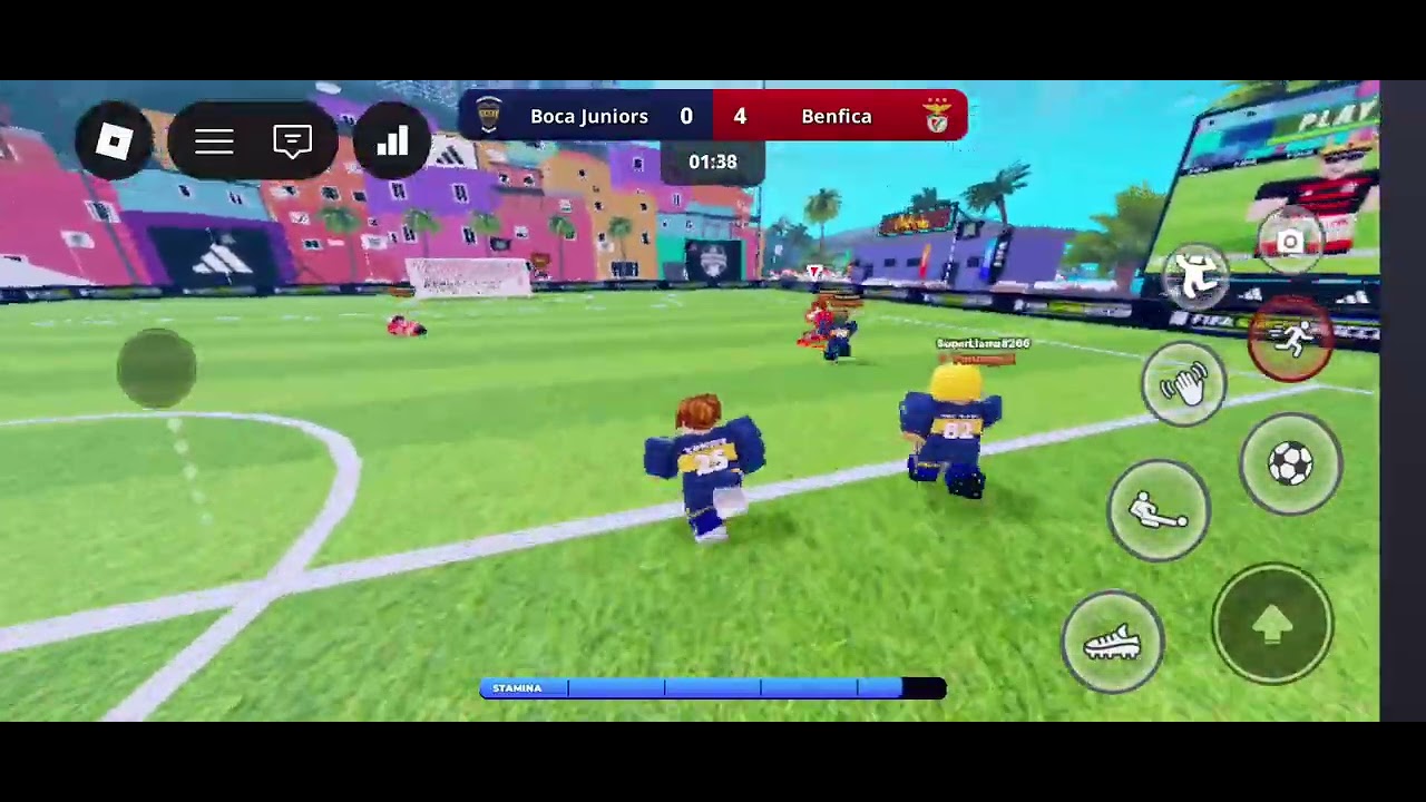 Roblox Game name:Soccer Super FIFA!!Scoring Twice goal!!! (Pls subscribe First channel!!)