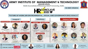 HR CONCLAVE 2022 | Live Streaming | Army Institute of Management & Technology, Greater Noida