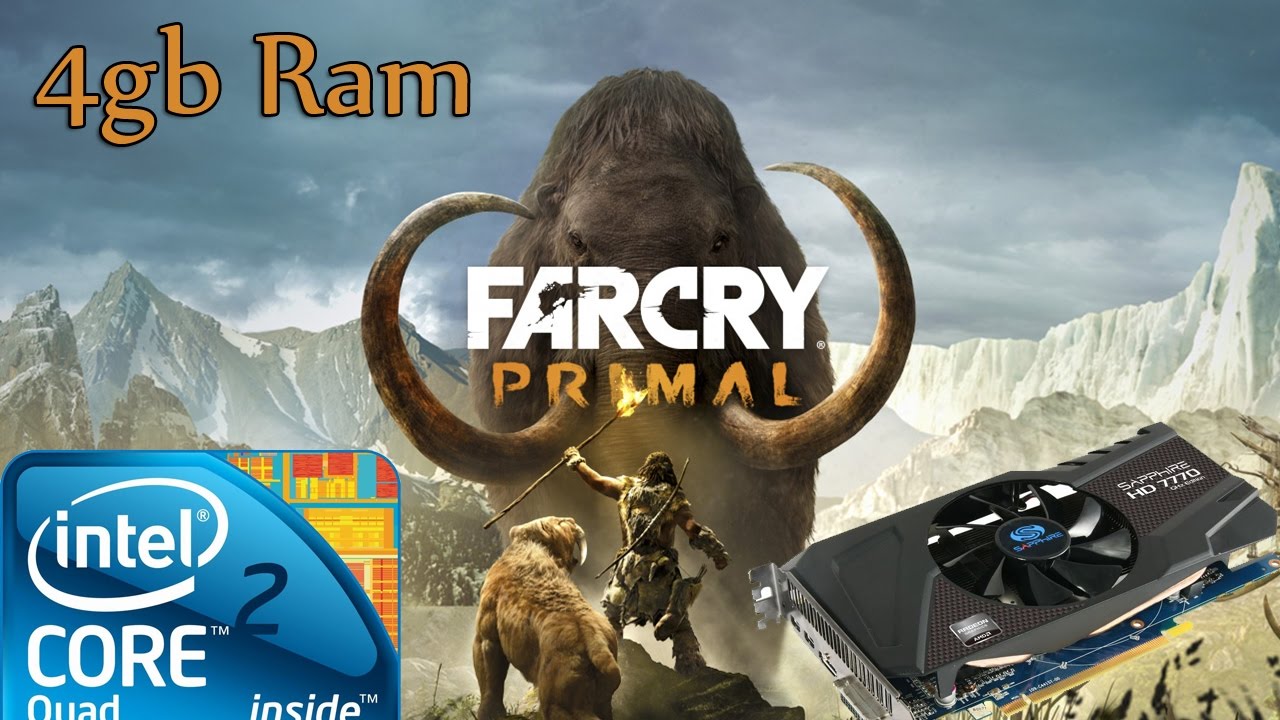 Far cry Primal Gameplay Q6600 4gb ram HD 7770