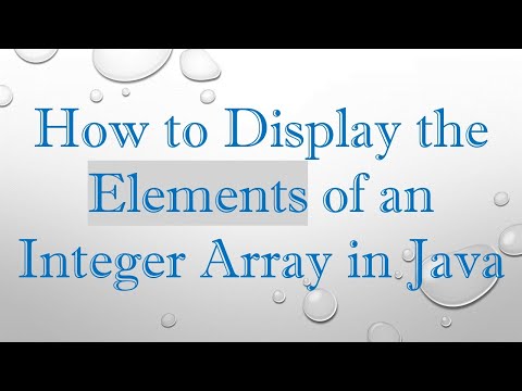 How to Display the Elements of an Integer Array in Java