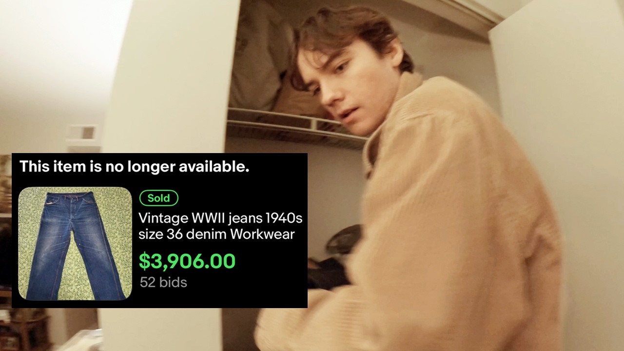 i found vintage jeans from WWII worth $4,000 at this estate sale