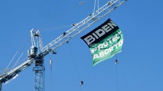 Biden Protect Abortion Banner Drop