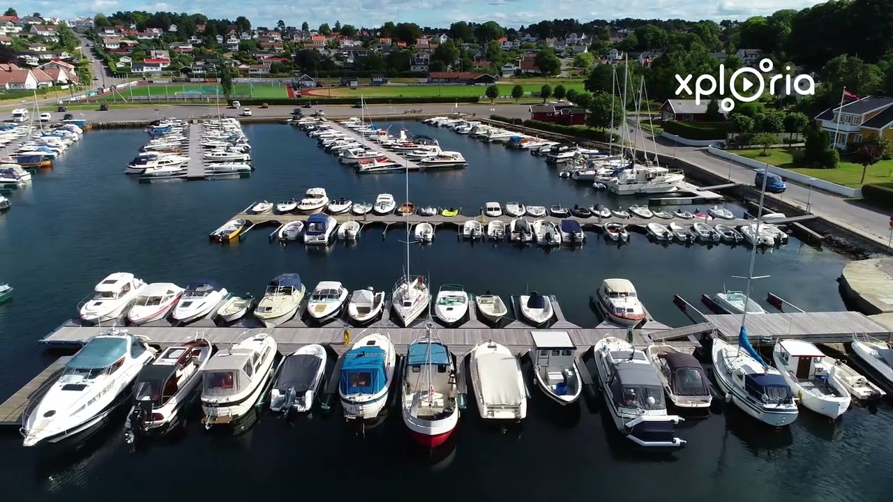Fevik Båthavn, Nedre Fevik, South Norway 2018.07 aerial video