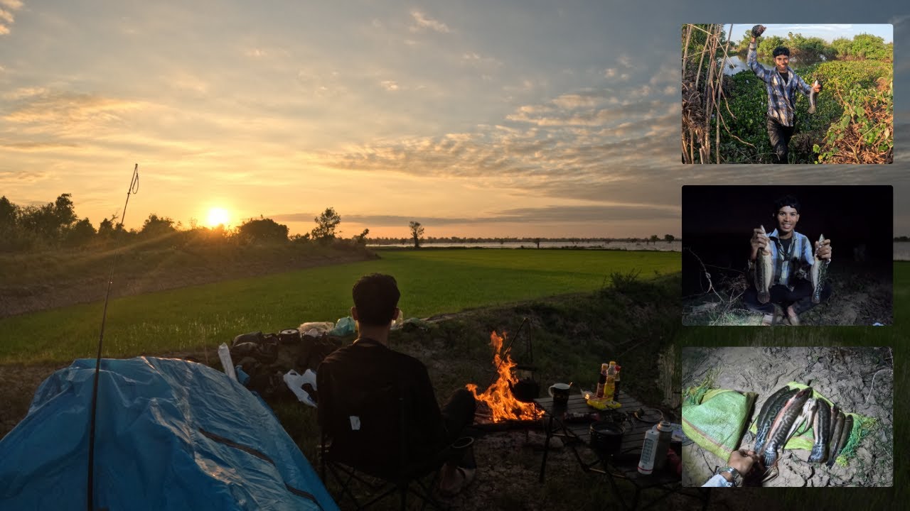 Surviving 2 Days Camping, We Catch Fish To Eat