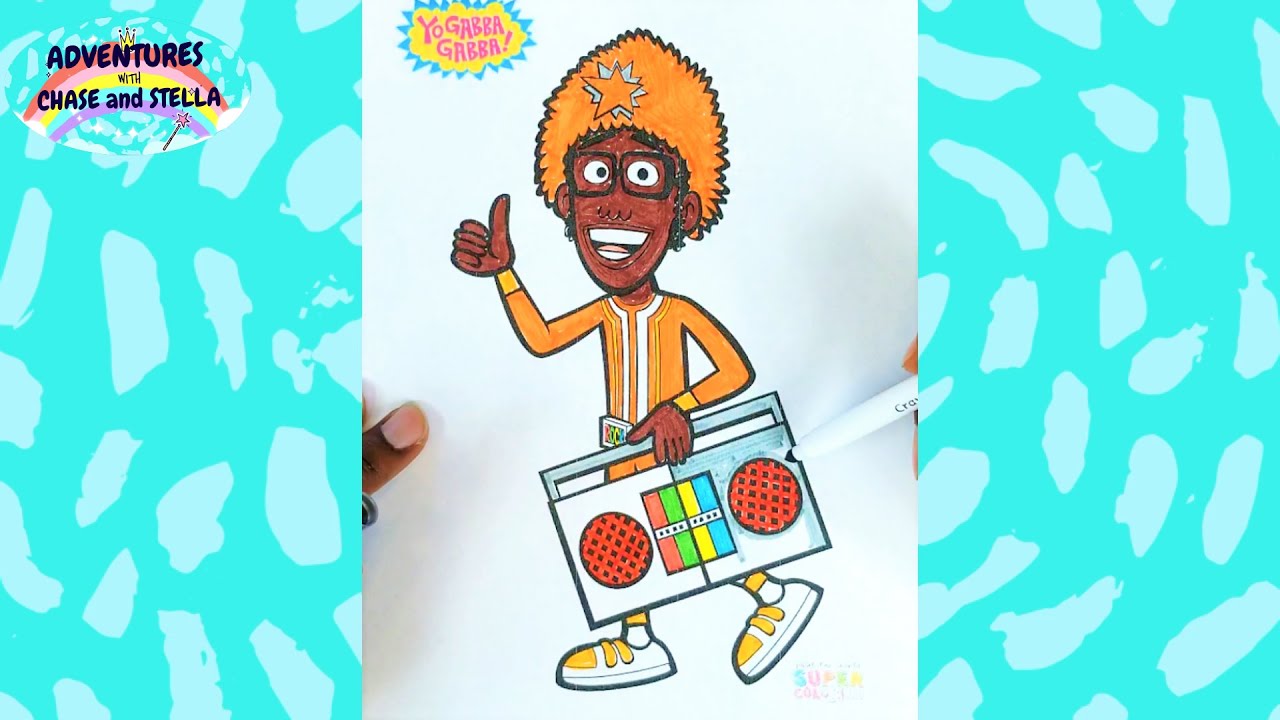 Let S Color In Dj Lance Rock From Yo Gabba Gabba Learn Colors With Coloring Pages Youtube