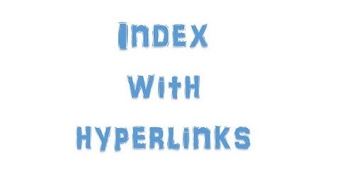 Create index with hyperlinks to all sheets in workbook