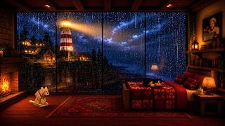 Rainy Lighthouse Haven | Minecraft Music with Soft Rain for Sleeping & Studying (10 Hours) screenshot 3