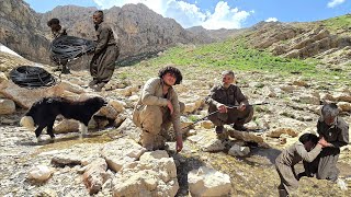 💧Nomadic life rocks; the difficult path of transporting water from the spring to the remote farm