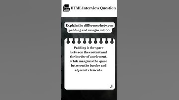 #019 Explain the difference between padding and margin in CSS  #html  Interview Question