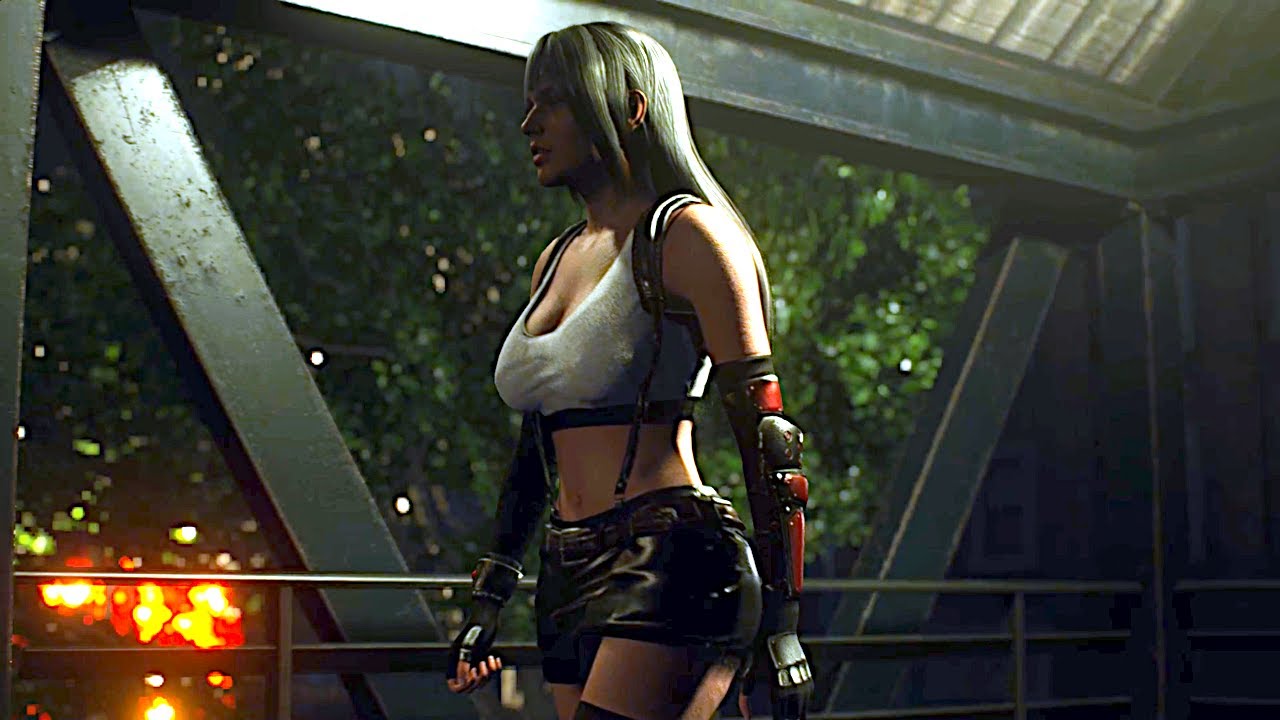 Final Fantasy Tifa monster hunting - Resident Evil 3 remake