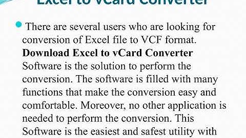 Download Eecel to vCard Converter Software