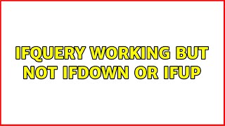 Ubuntu: ifquery working but not ifdown or ifup