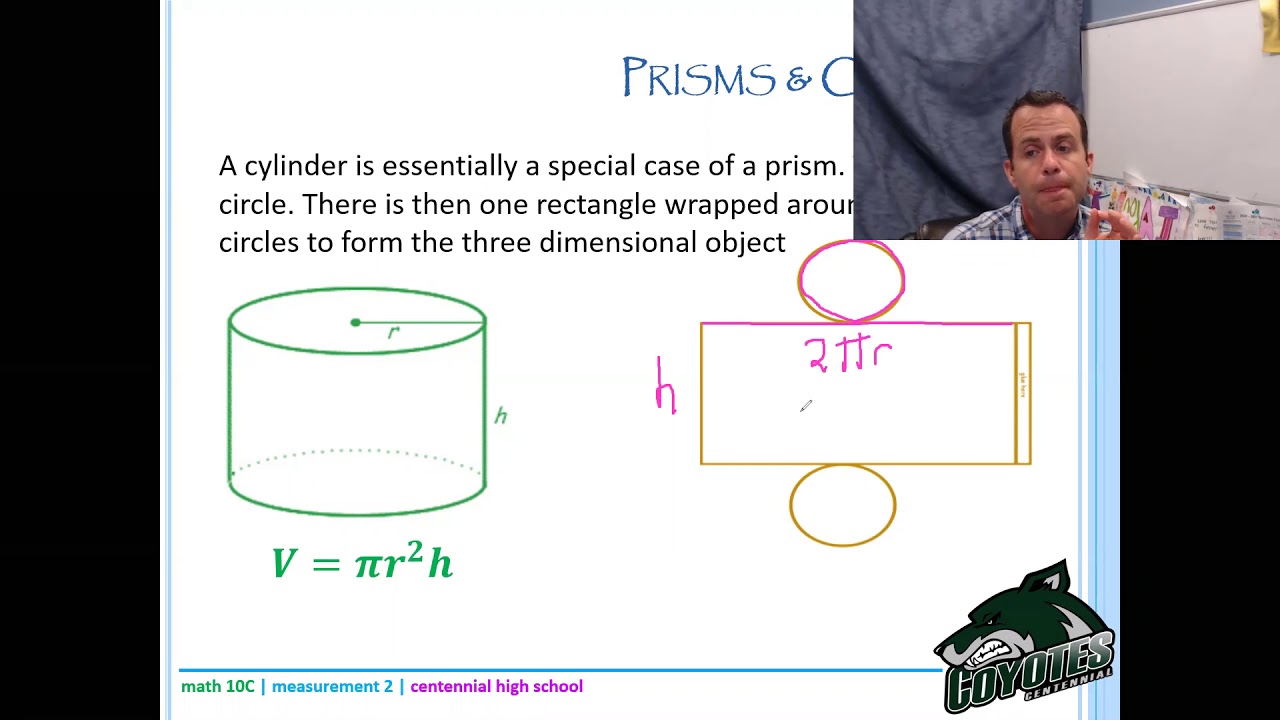Math 10C - Lesson 7.2 - prisms and cylinders - YouTube