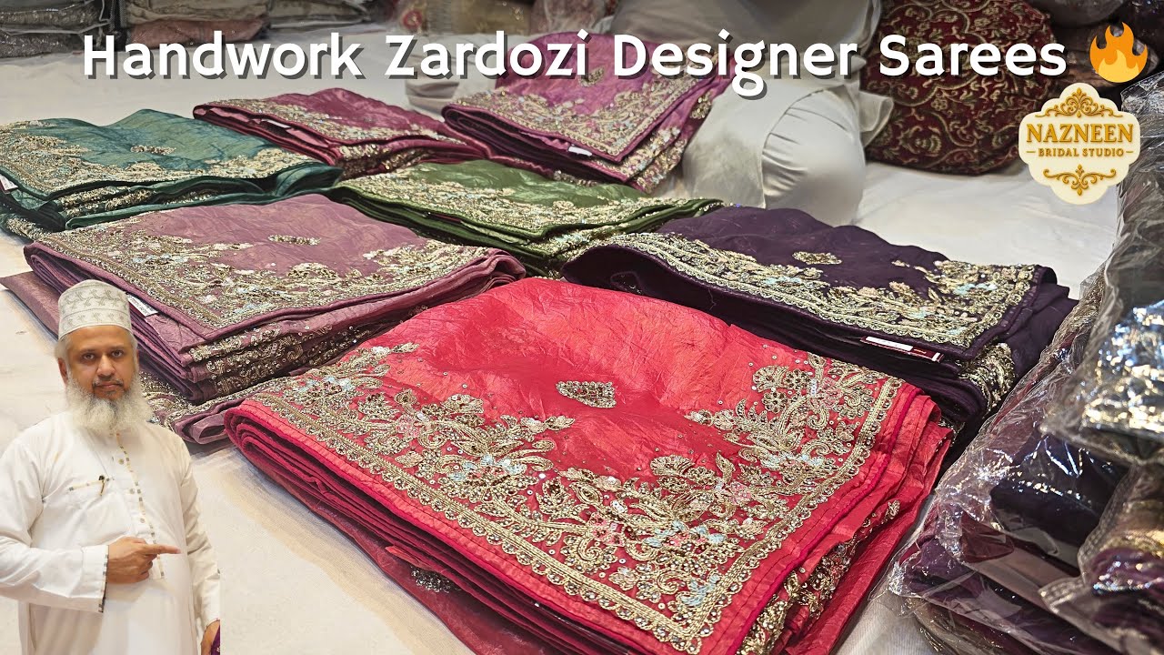 Luxury Designer Sarees with Hand Zardozi Work 😍 | Premium Bridal Collection | Latest 2026 Designs