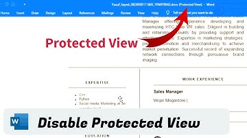 How to remove Protected View in Word