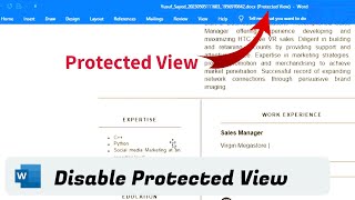 How to remove Protected View in Word Information