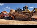 Transporting The Huge Komatsu D475 Bulldozer For Service  - Sotiriadis/Labrianidis Heavy Transports