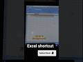 Excel shortcut|excel|#excel #s #ytshorts #youtubeshorts