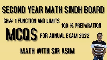 Second Year Mathematics Chapter#1 ( Function and Limits ) MCQS Preparation ,Lecture 223.