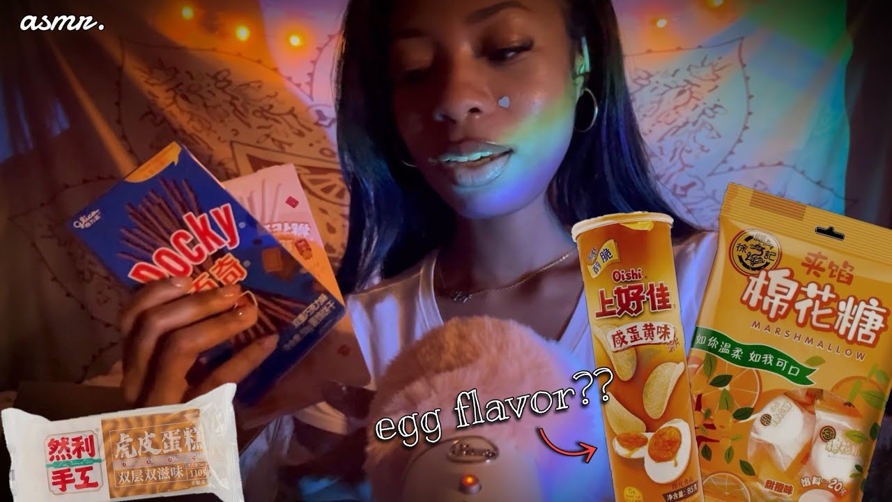 ASMR | trying asian snacks for the first time 🍬 (the viral TikTok snack box)