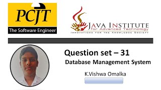 Question Set 31 | Database Management System | Java Institute