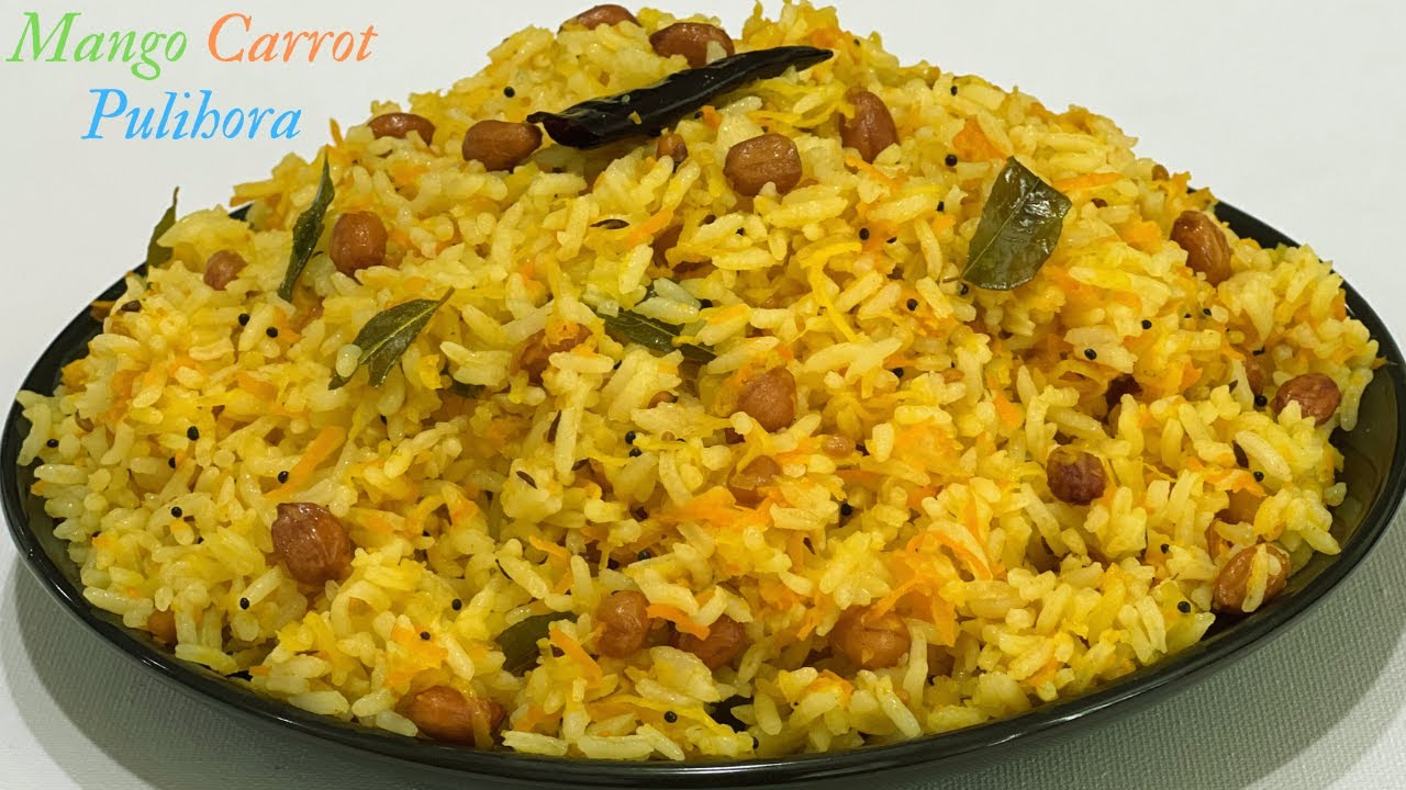 Mango Carrot Rice Recipe Mango Carrot Pulihora Mamidikaya Carrot