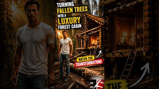 “From Fallen Trees to a Luxury Cabin — The Transformation Is Unreal!” ASMR #shorts #asmr
