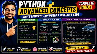 Part-11 Python Advanced Concepts | List Comprehension, Iterators &amp; OOP