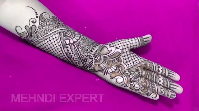 Full Hand Bridal Dulhan Mehndi With Checkered Design Tutorial