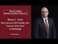 2019 Family Lawyer of the Year - Pennsylvania Family Law.  This designation was given by Best Lawyers in America, the leading peer-reviewed directory of lawyers.